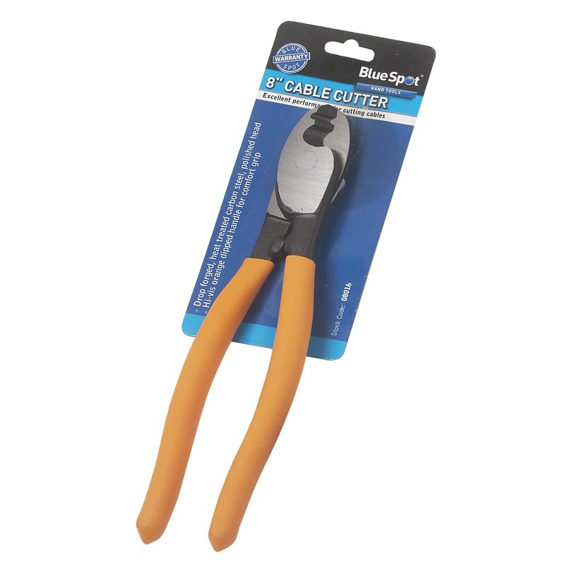8" Cable Cutter With High Vis Handles -  cable cutters 8in 200mm tools bluespot bs08016